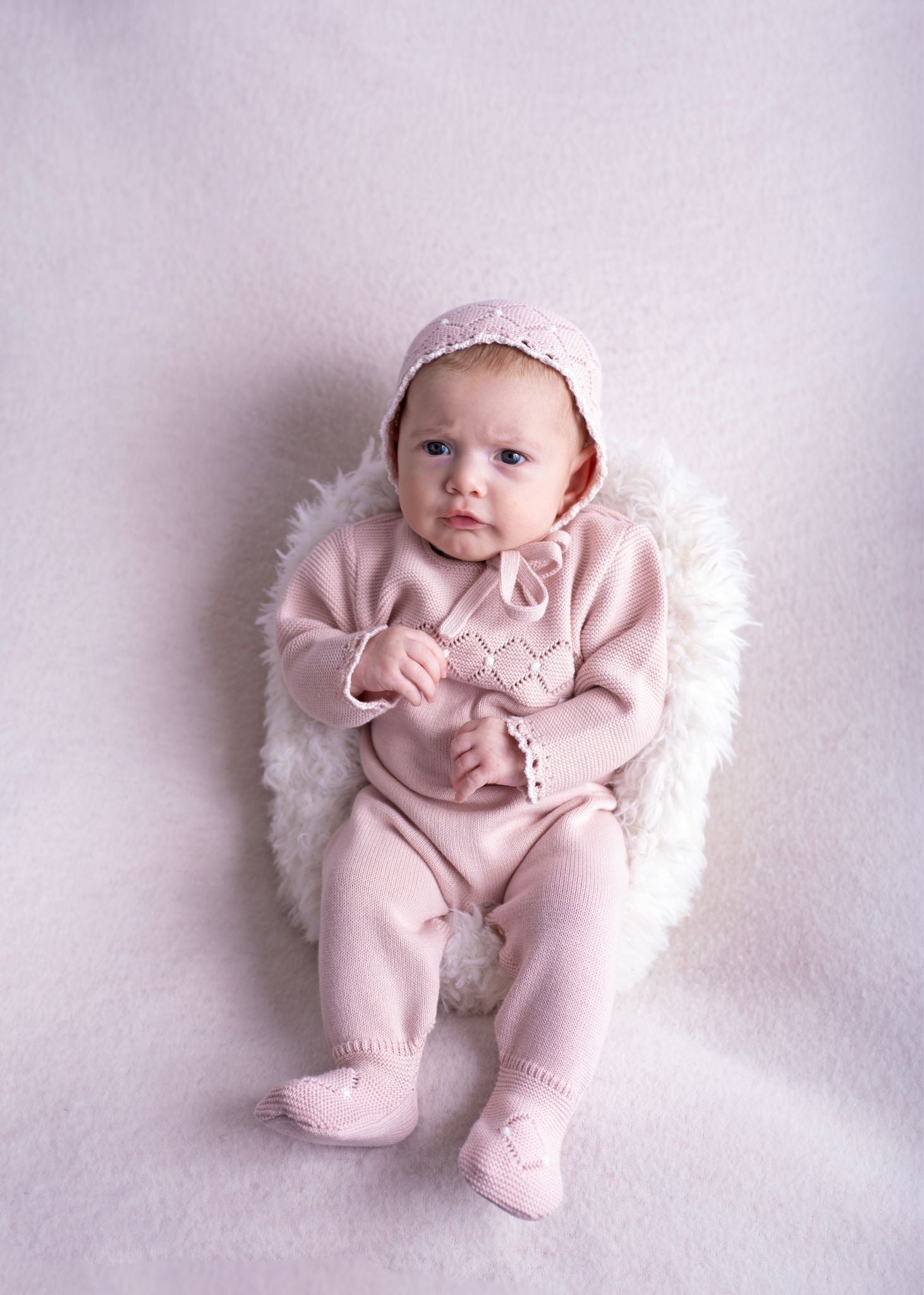 PROMESA KNIT OVERALL WITH KNIT BONNET