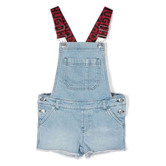 Logo Print Denim Dungarees