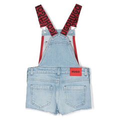 Logo Print Denim Dungarees