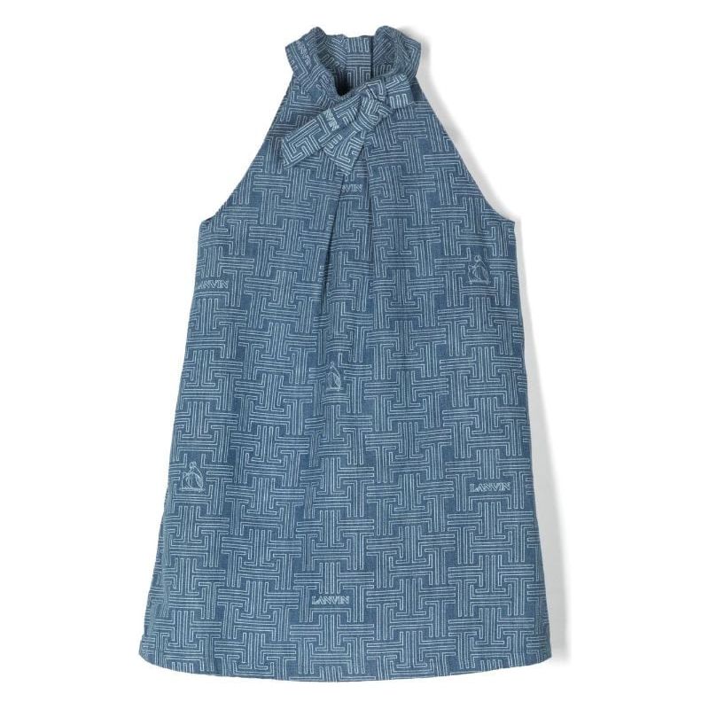 Logo Print Denim Dress