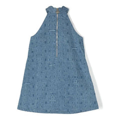 Logo Print Denim Dress