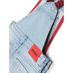 Logo Print Denim Dungarees