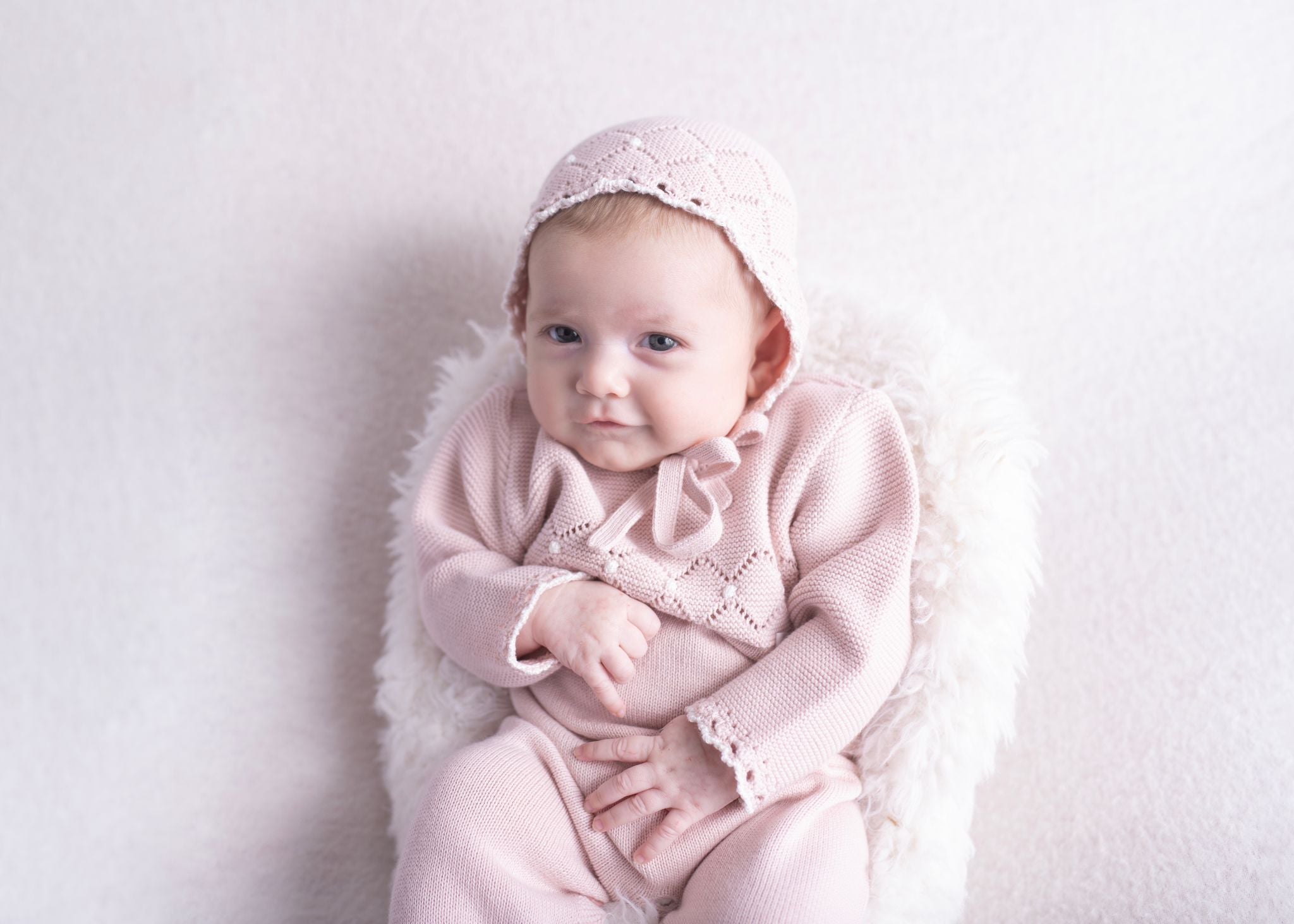 PROMESA KNIT OVERALL WITH KNIT BONNET