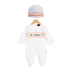 Logo Stripe Cotton Overall Set