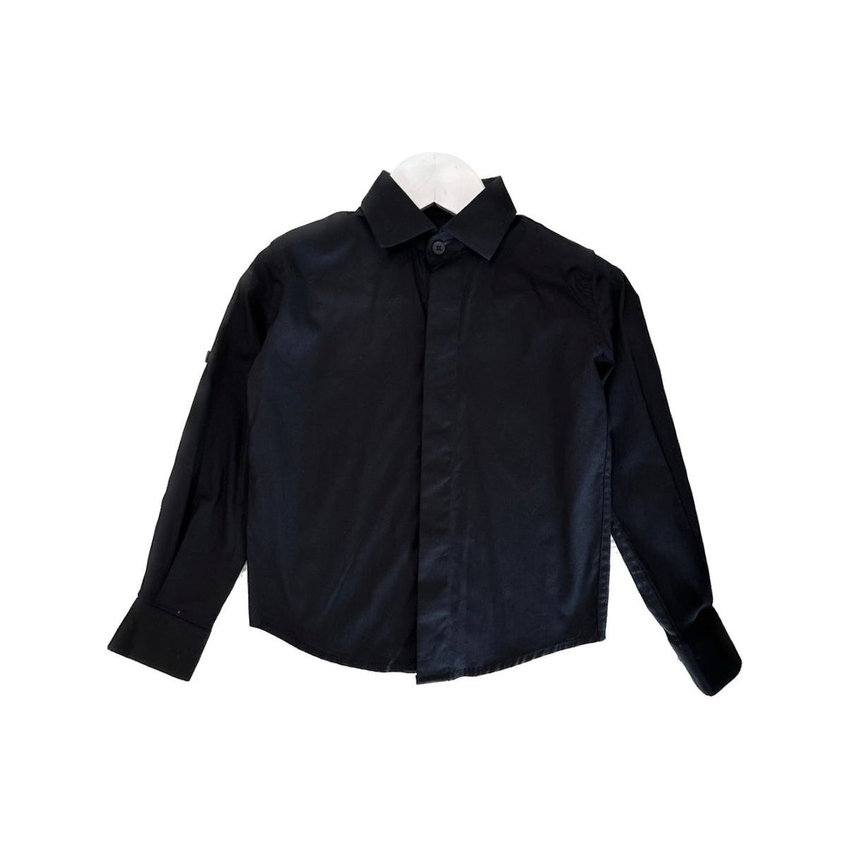 BLACK COTTON BLEND POPLIN