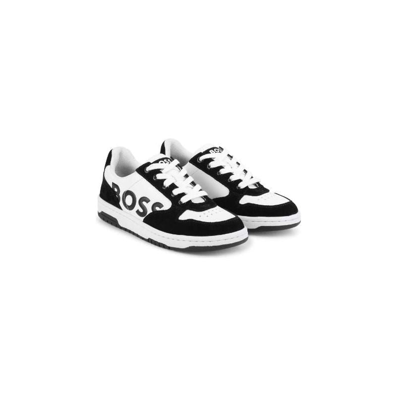 Logo Print Leather Sneakers