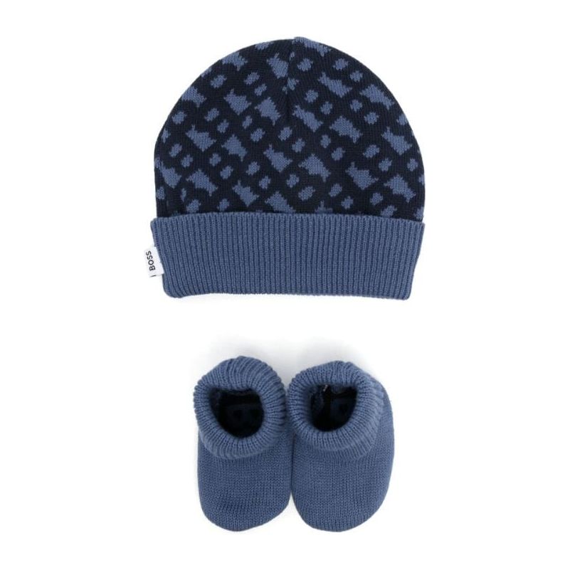GEOMETRIC PATTERN HAT AND SLIPPERS SET