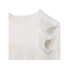 RUFFLED TRIM ORGANIC COTTON BLOUSE