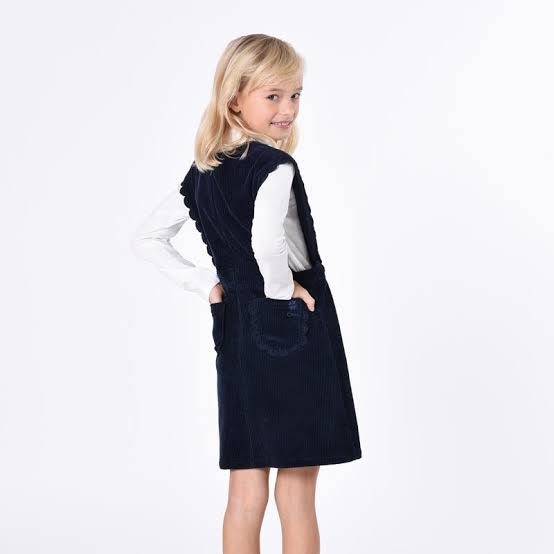 CORDUROY LOGO EMBROIDERED SLEEVELESS DRESS