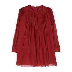 PLEATED SHIFT SILK DRESS