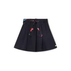 Logo Print Cotton Flared Skirt