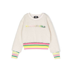 Embroidered Logo Faux Shearling Sweater