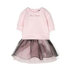 Logo Print Tulle Skirt Set