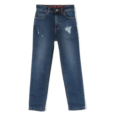 Distressed Finish Stretch Cotton Jeans