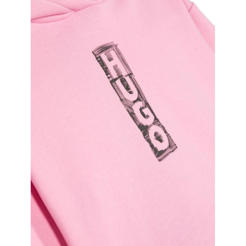 Logo Print Raw Cut Hoodie