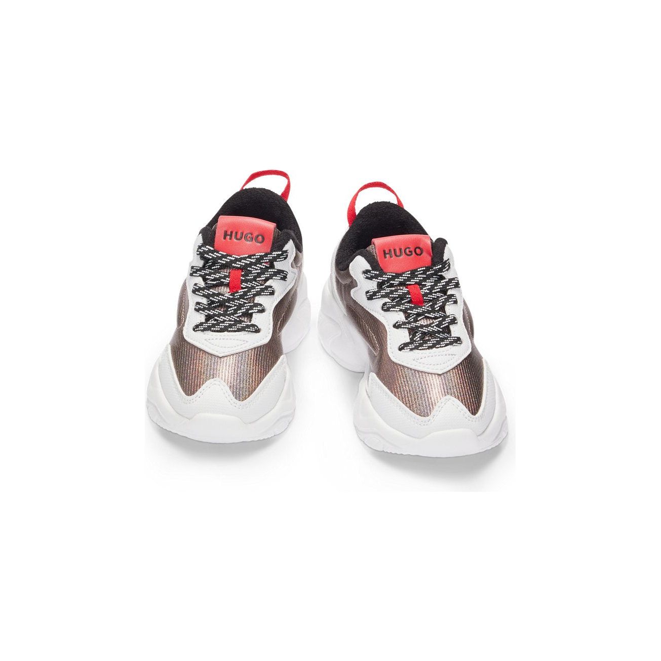 Kids Mixed Material Trainers With Faux Leather