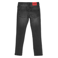 Straight Leg Logo Patch Jeans