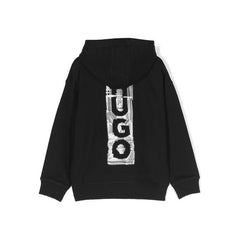 Logo Print Contrasting Eyelet Hoodie