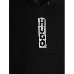 Logo Print Contrasting Eyelet Hoodie