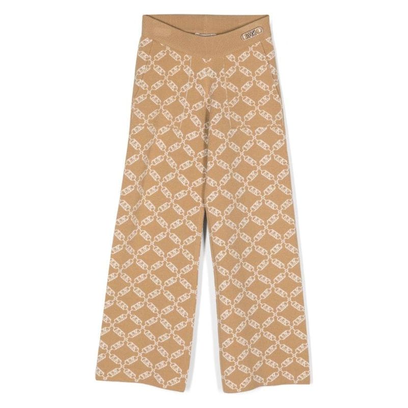 MONOGRAM PATTERN INTARSIA KNIT PANTS