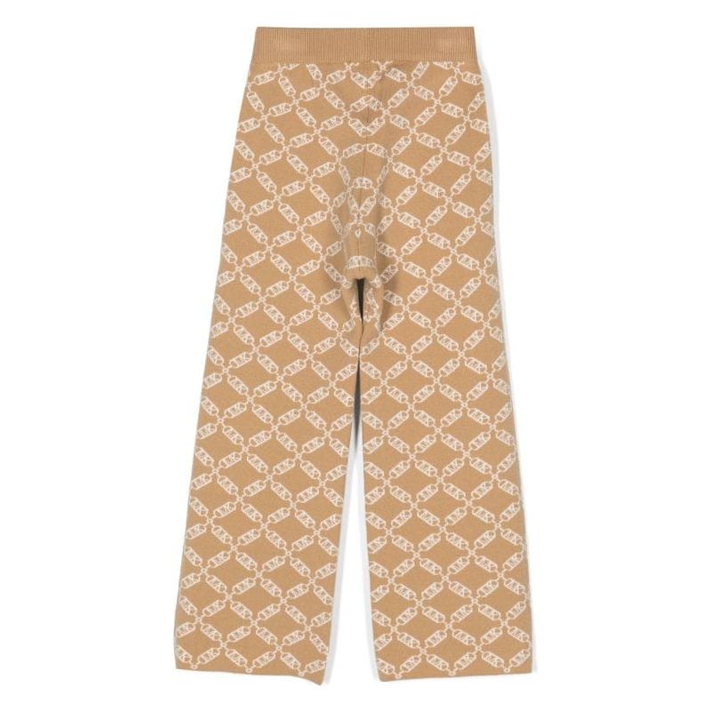 MONOGRAM PATTERN INTARSIA KNIT PANTS