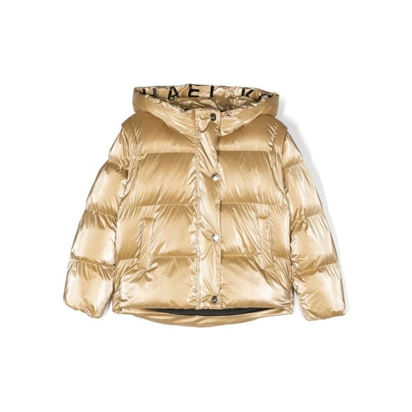 Metallic Press Studded Padded Jacket