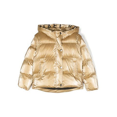 Metallic Press Studded Padded Jacket