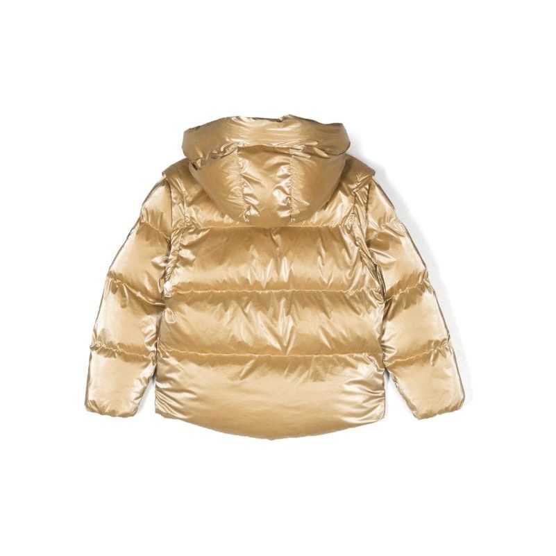 Metallic Press Studded Padded Jacket