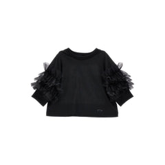 Glitter Ruffled Jersey T-Shirt