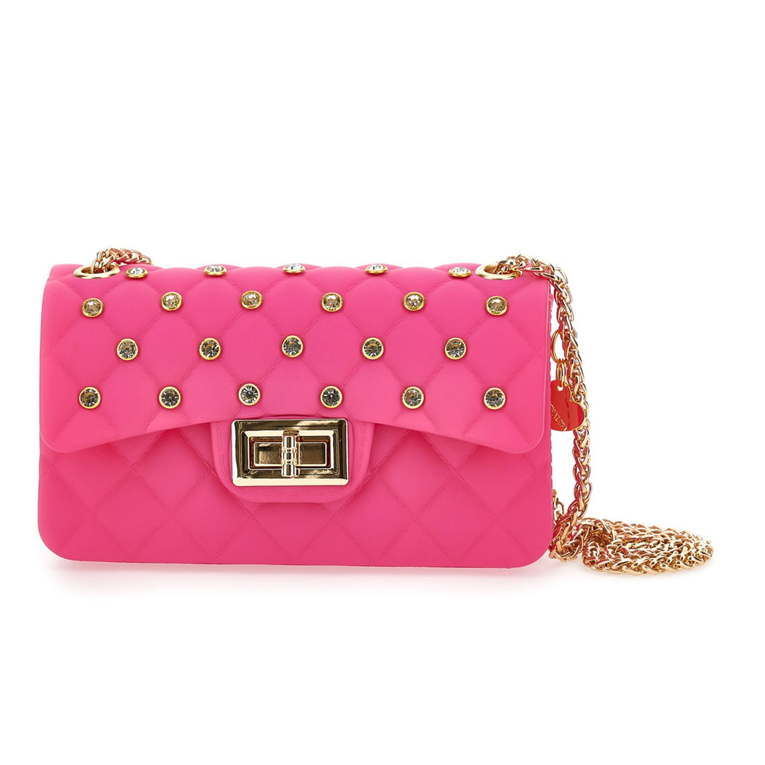 Rhinestone Embellished Quilted Shoulder Bag