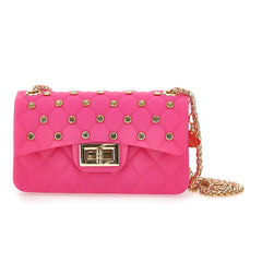 Rhinestone Embellished Quilted Shoulder Bag