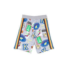 Sticker Print Side Stripe Shorts