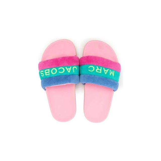 Multicoloured Terry Cloth Sliders