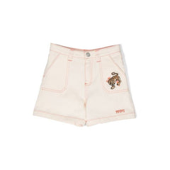 Tiger Embroidered Contrast Stitch Shorts