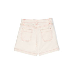 Tiger Embroidered Contrast Stitch Shorts