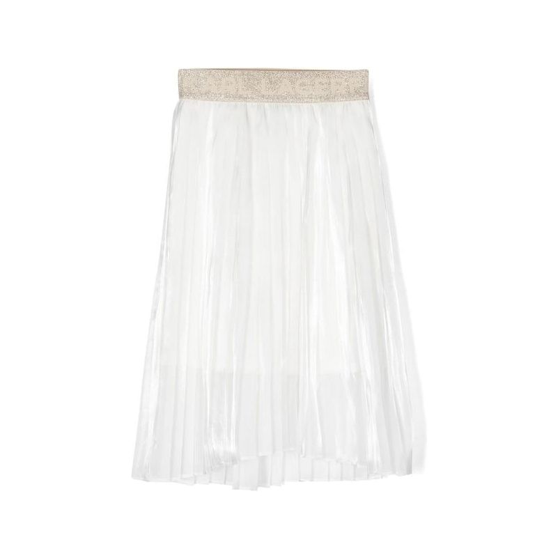 Pleated Voile Midi Skirt