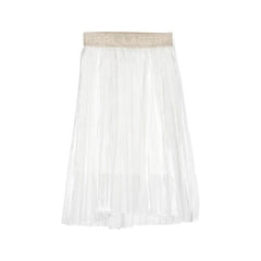 Pleated Voile Midi Skirt