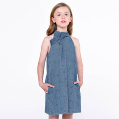 Logo Print Denim Dress