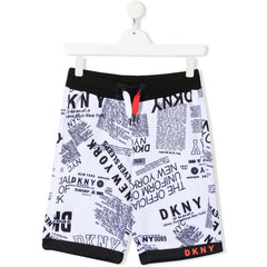 Newspaper Logo Print Bermuda Shorts