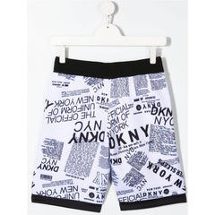 Newspaper Logo Print Bermuda Shorts