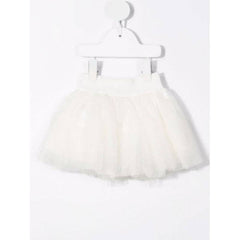 Logo Waistband Tulle Skirt - Ivory