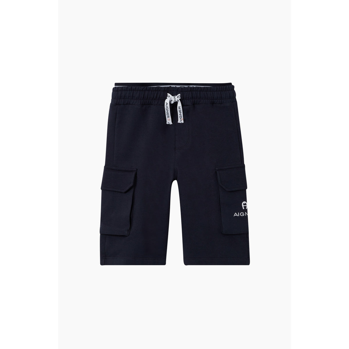 Navy Blue Cotton Jersey Shorts