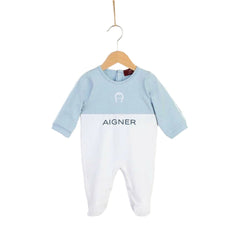 Baby Boy Blue & White Logo Overall