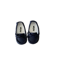 Bebe Navy Leather Loafers