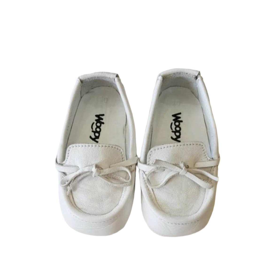 Bebe White Leather Loafers