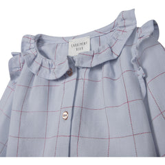 Checked Blouse With Ruffle