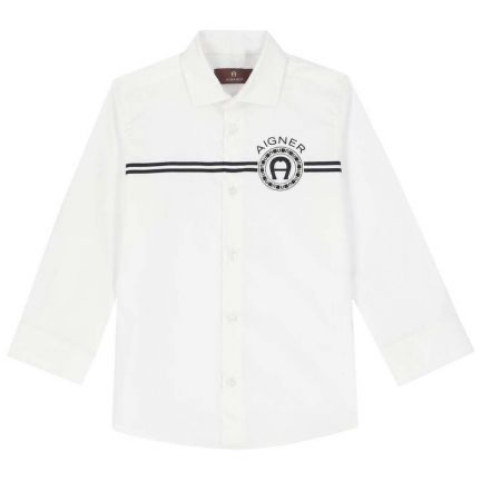 Button Up Shirt Logo Print Shirt