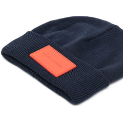 Logo Patch Ribbed Turn Up Beanie