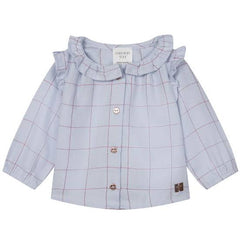 Checked Blouse With Ruffle