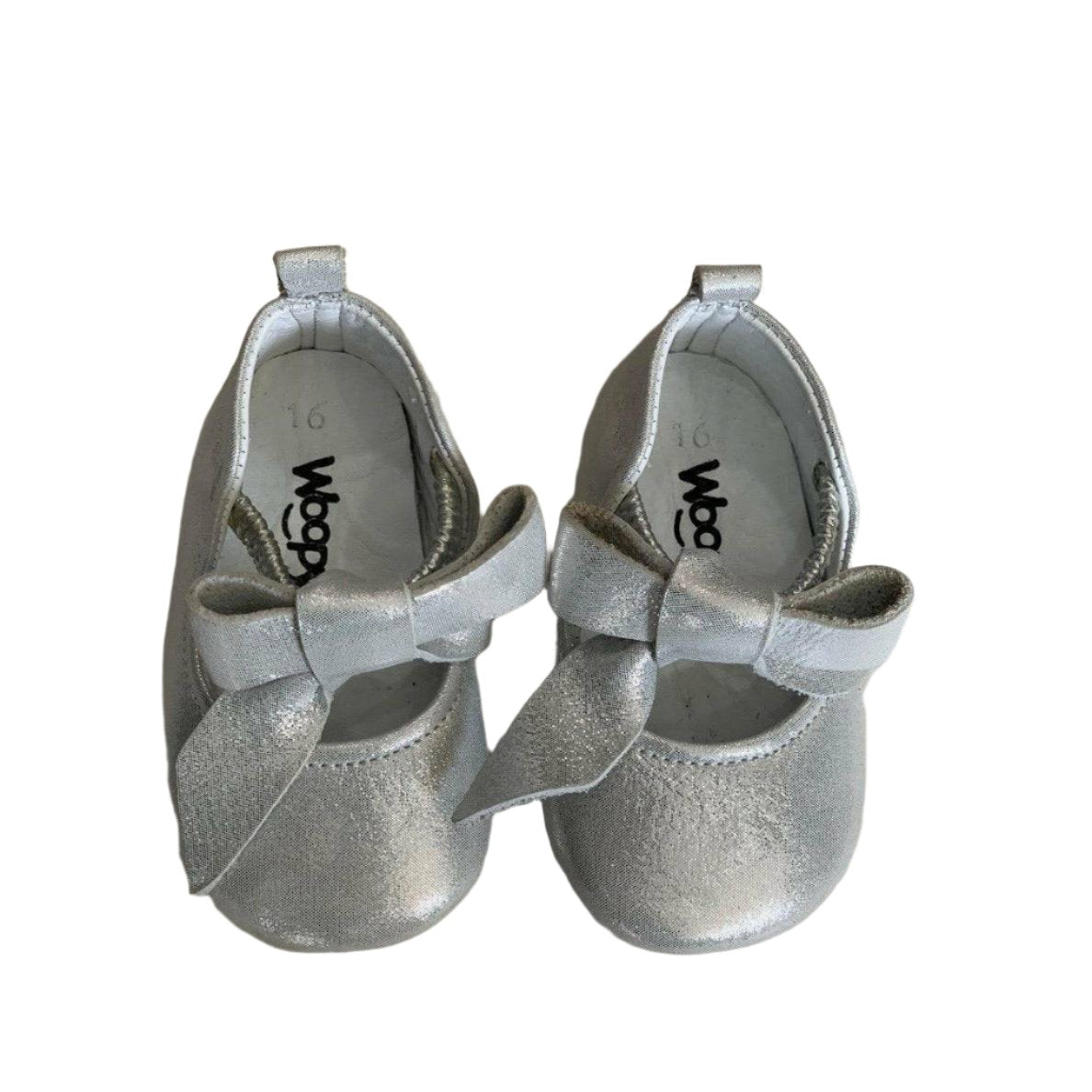 Rosebud Leather Shoes - Silver